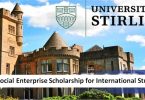 MBA SOCIAL ENTERPRISE SCHOLARSHIP FOR INTERNATIONAL STUDENTS | UNIVERSITY OF STIRLING IN UK 2022